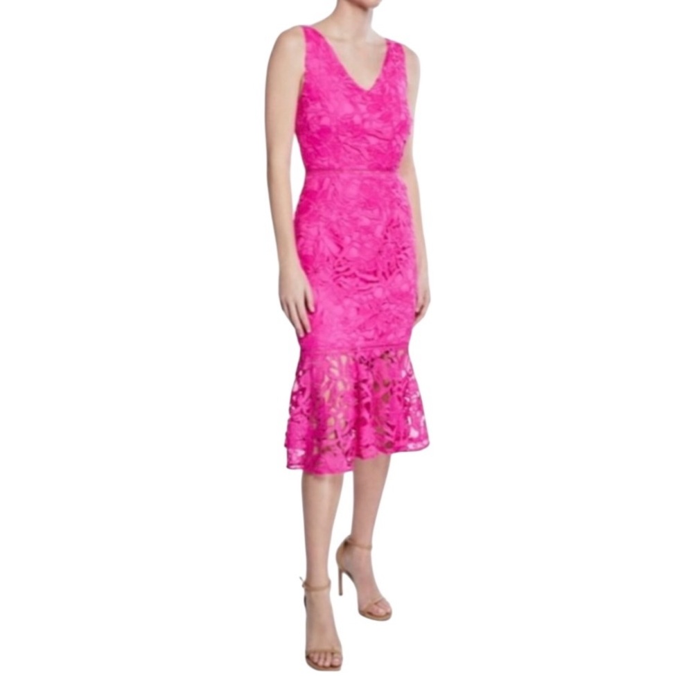 NWT ALEXIA ADMOR HOT PINK LACE COCKTAIL DRESS SIZE 6